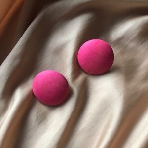 Vintage pink dot earrings